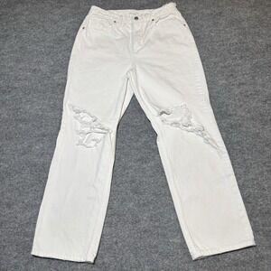 Good American Jeans Womens 6/28 White Good Legs Straight Distressed Made‎ USA